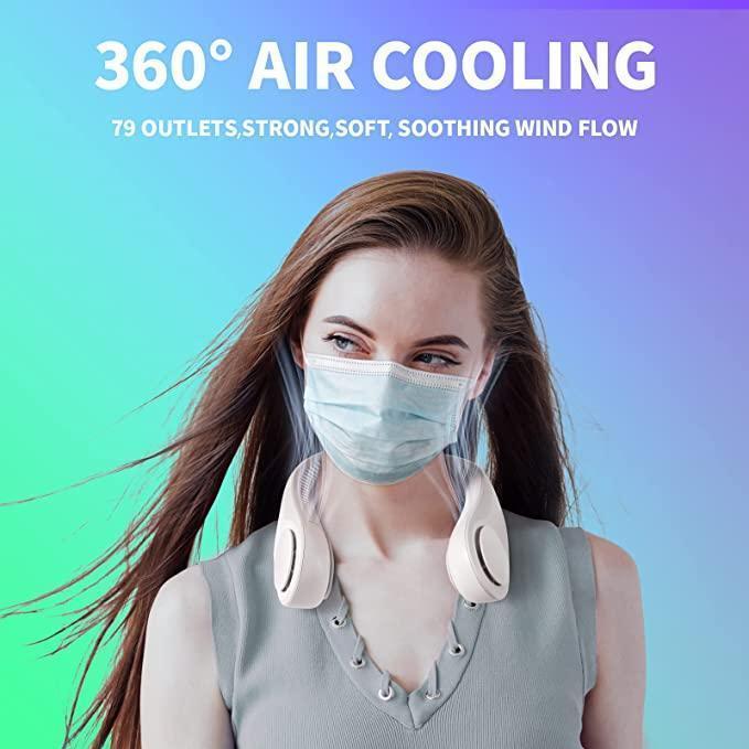 BreezeWear Portable Bladeless Neck Fan – Rechargeable & Stylish