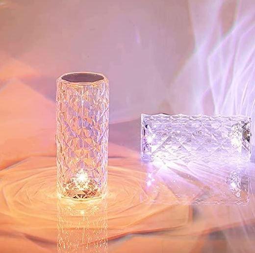 LuxeGlow Crystal Table Lamp – 16-Color Changing RGB Rose Diamond Lamp