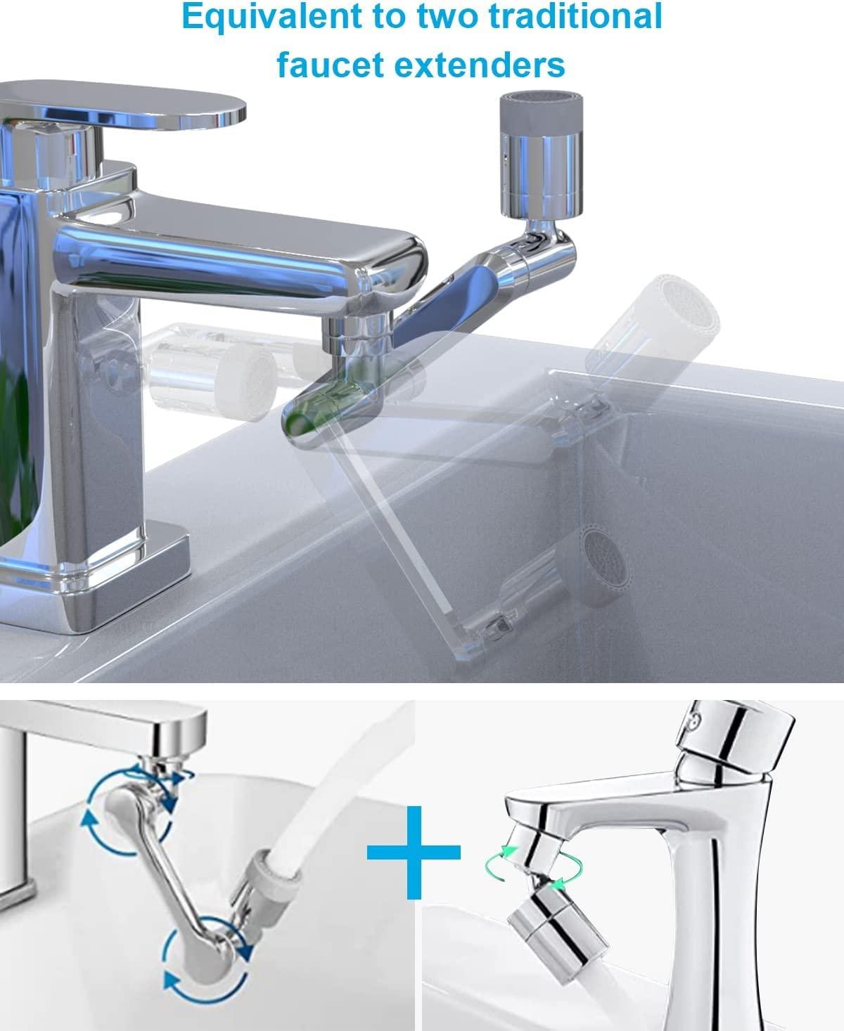 AquaFlex™ 1440° Rotating Faucet Extender – Splash-Free & Dual-Mode Water Flow