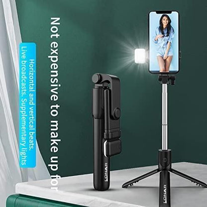 SnapPro™ 3-in-1 Extendable Selfie Stick Tripod with Bluetooth Remote & LED Light – Capture Stunning Shots Anytime
