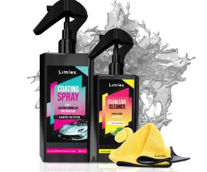 ShinePro™ Car Detailing Combo – 3-in-1 Coating Spray + Interior Foam Cleaner + Microfiber Towel