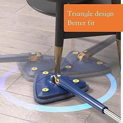 TriSqueeze™ 360° Triangle Cleaning Mop – Hands-Free Squeeze & Rotating Head