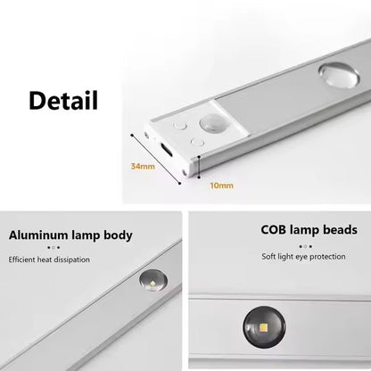 GlowLite By Ankaa,USB Rechargeable LED PIR Motion Sensor Cabinet Light