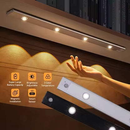 GlowLite By Ankaa,USB Rechargeable LED PIR Motion Sensor Cabinet Light