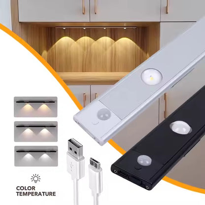 GlowLite By Ankaa,USB Rechargeable LED PIR Motion Sensor Cabinet Light