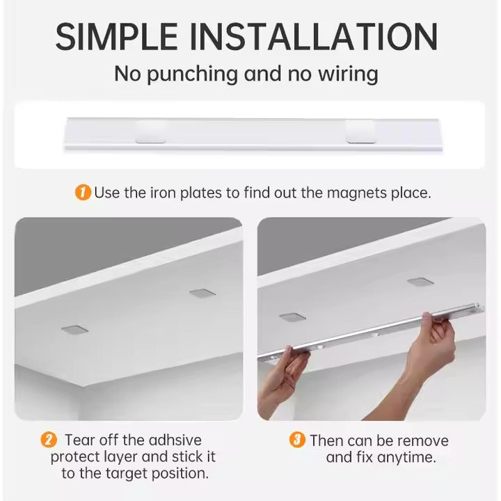 GlowLite By Ankaa,USB Rechargeable LED PIR Motion Sensor Cabinet Light
