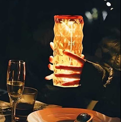 LuxeGlow Crystal Table Lamp – 16-Color Changing RGB Rose Diamond Lamp