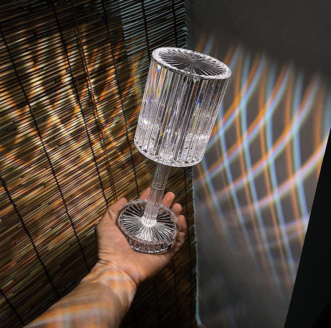 LumiGlow 16-Color Crystal Table Lamp – Elegant Touch Control LED Night Light