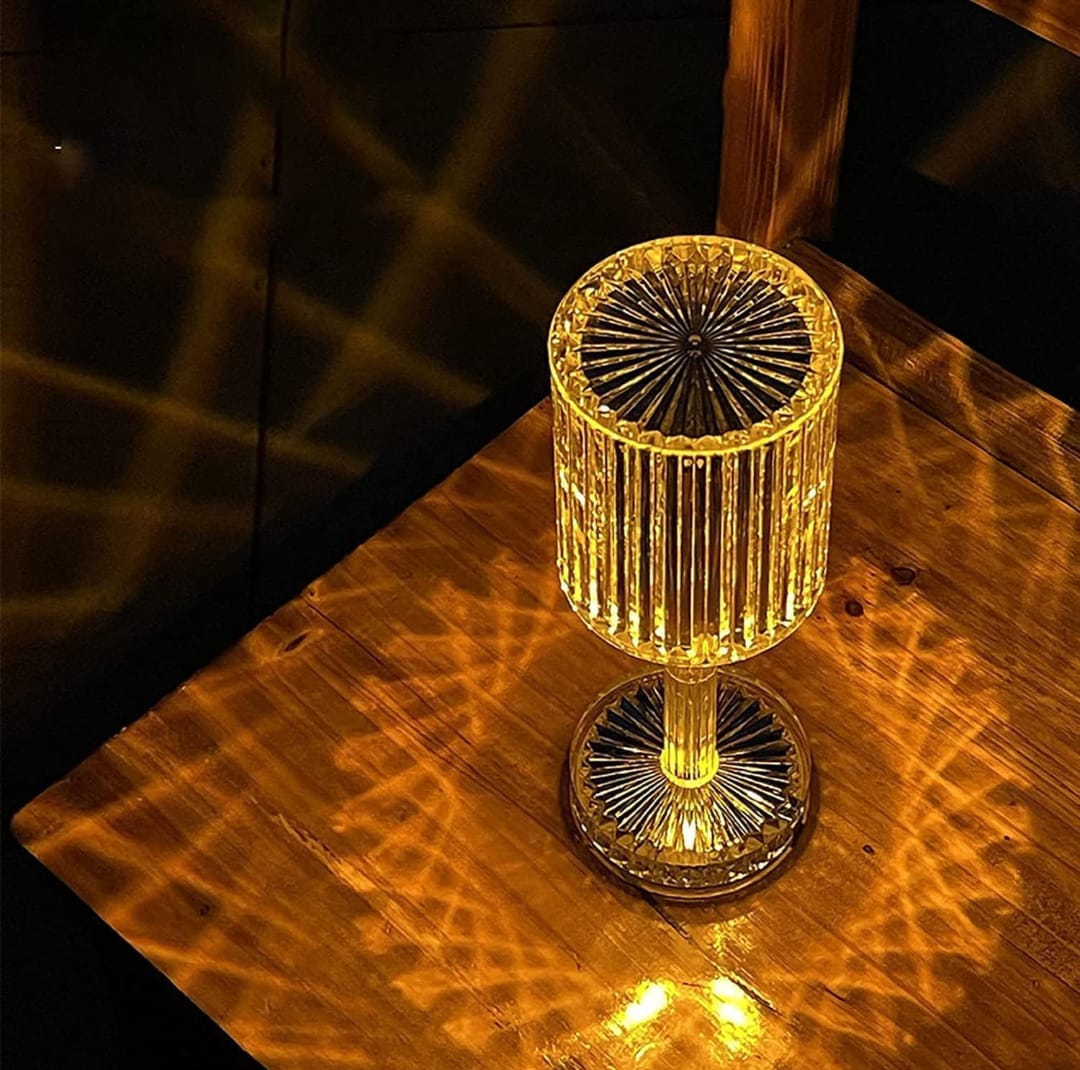 LumiGlow 16-Color Crystal Table Lamp – Elegant Touch Control LED Night Light