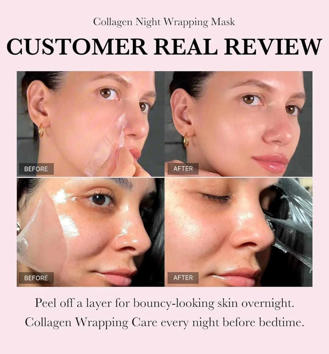 GlowLift™ Collagen Night Wrapping Peel-Off Mask – Deep Hydration & Wrinkle Reduction