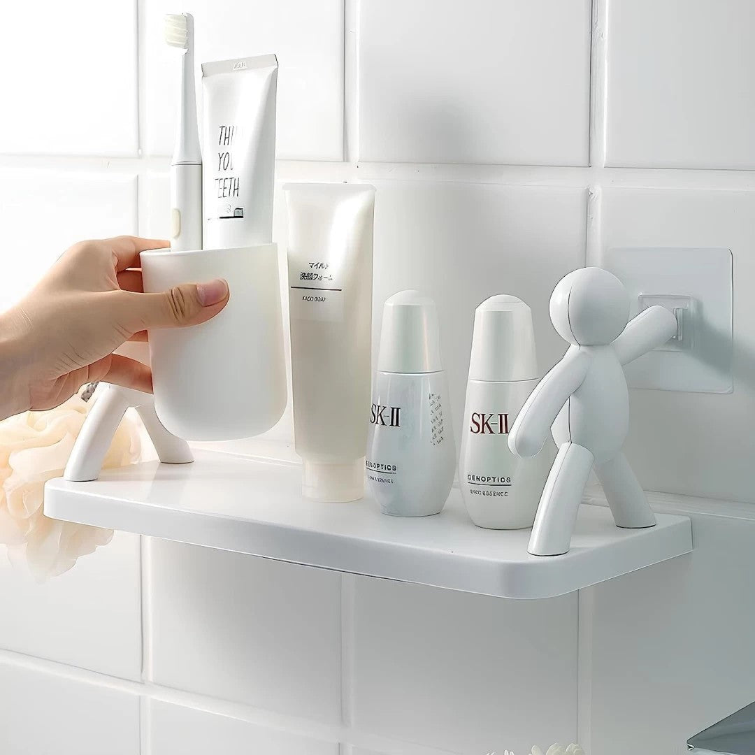 StickBuddy™ Wall Hanging Storage Shelf – No-Drill, Heavy-Duty Organizer for Bathroom & Kitchen
