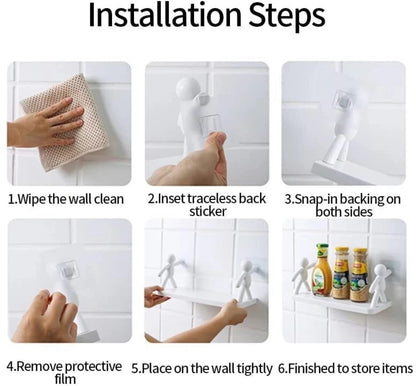 StickBuddy™ Wall Hanging Storage Shelf – No-Drill, Heavy-Duty Organizer for Bathroom & Kitchen