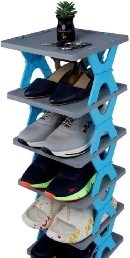 SpaceSaver™ 4-Tier Foldable Shoe Rack – Smart & Compact Storage Solution