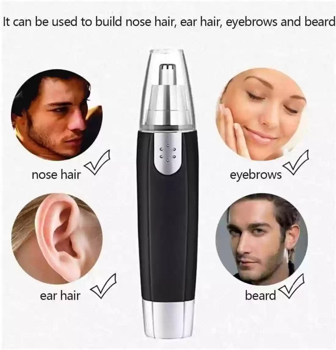 TrimEase™ Battery-Powered Nose & Ear Hair Trimmer – Painless, Precise & Effortless Grooming