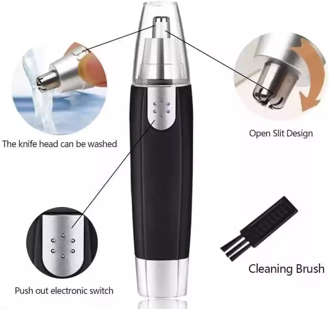 TrimEase™ Battery-Powered Nose & Ear Hair Trimmer – Painless, Precise & Effortless Grooming