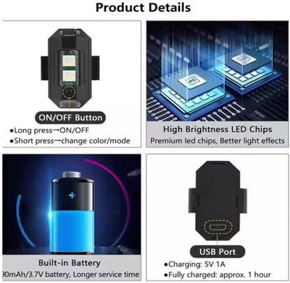 GlowBeam™ 7-Color LED Strobe Light – USB Rechargeable, Multi-Mode Signal & Safety Light