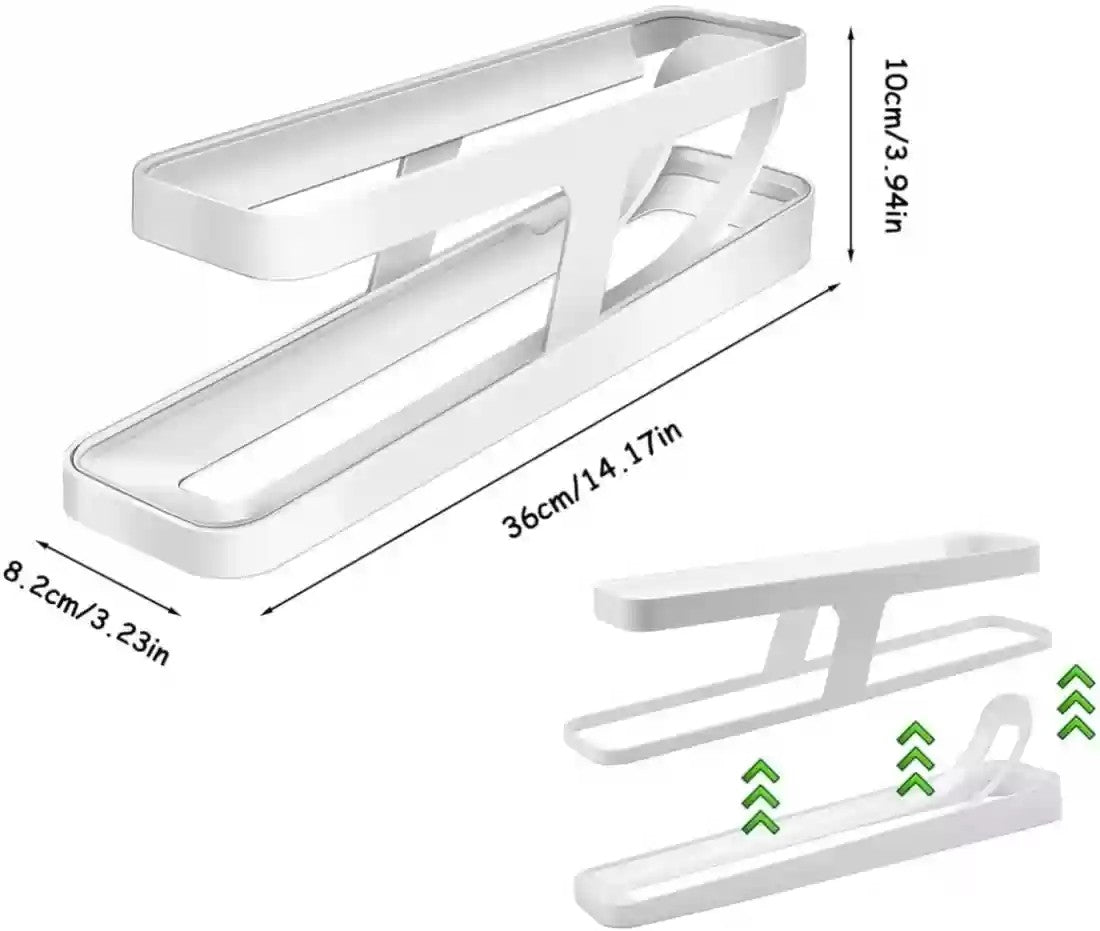 EggMaster™ Auto-Rolling Egg Holder – Space-Saving & Organized Storage