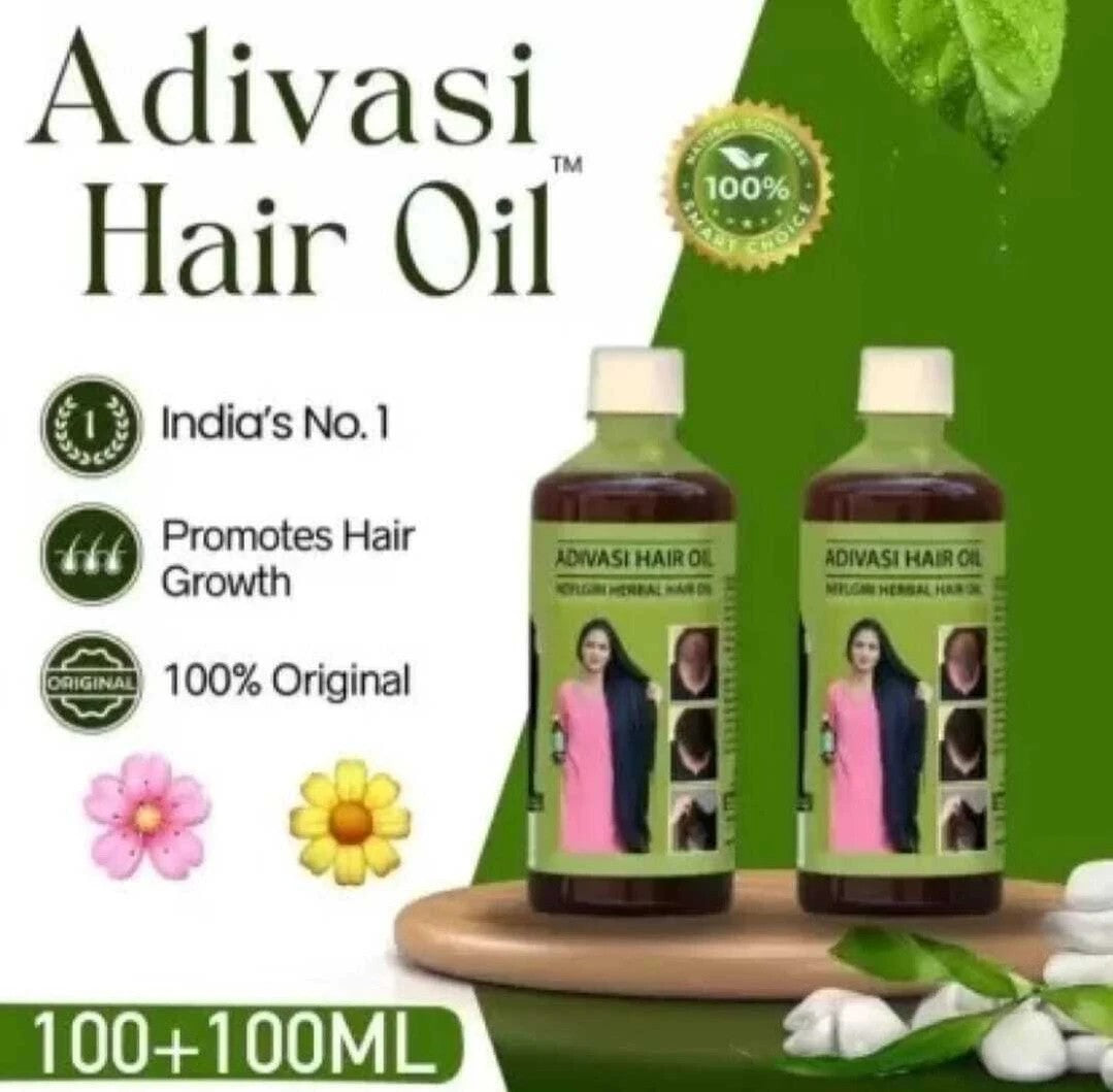 Adivasi Neelgiri Herbal Hair Oil 125ml Each – Ayurvedic Formula for Hair Growth & Scalp Nourishment