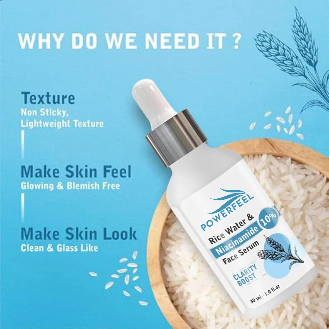 GlowNourish™ Rice Water & Niacinamide Serum – Brightens & Clears Skin (30ML)