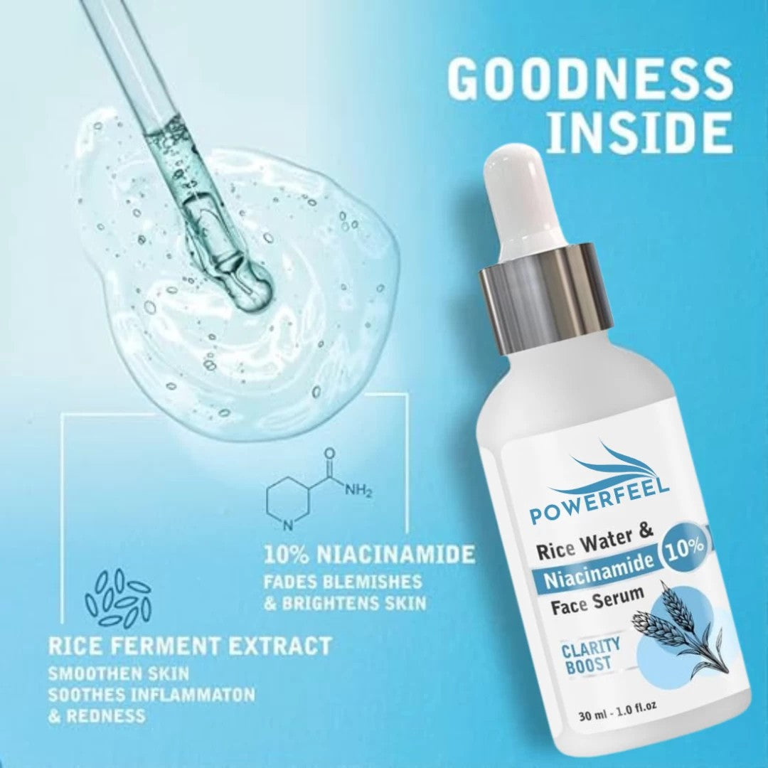 GlowNourish™ Rice Water & Niacinamide Serum – Brightens & Clears Skin (30ML)