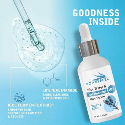 GlowNourish™ Rice Water & Niacinamide Serum – Brightens & Clears Skin (30ML)