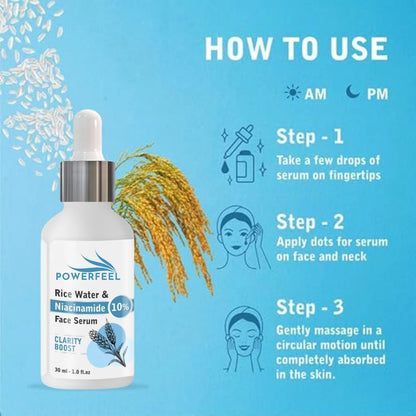 GlowNourish™ Rice Water & Niacinamide Serum – Brightens & Clears Skin (30ML)