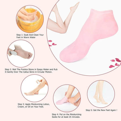 SoftSoothe™ Silicone Gel Heel Socks – Anti-Slip, Heals Cracks & Restores Feet Overnight