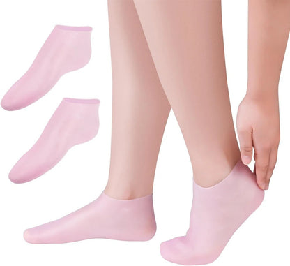 SoftSoothe™ Silicone Gel Heel Socks – Anti-Slip, Heals Cracks & Restores Feet Overnight