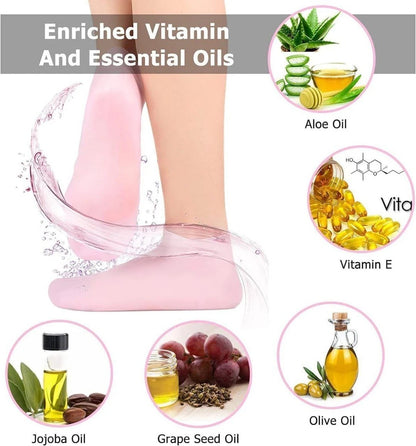SoftSoothe™ Silicone Gel Heel Socks – Anti-Slip, Heals Cracks & Restores Feet Overnight