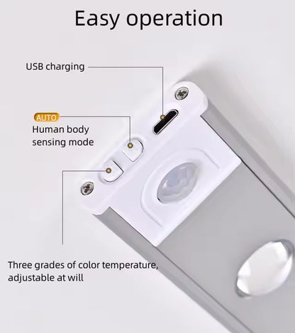 GlowLite By Ankaa,USB Rechargeable LED PIR Motion Sensor Cabinet Light